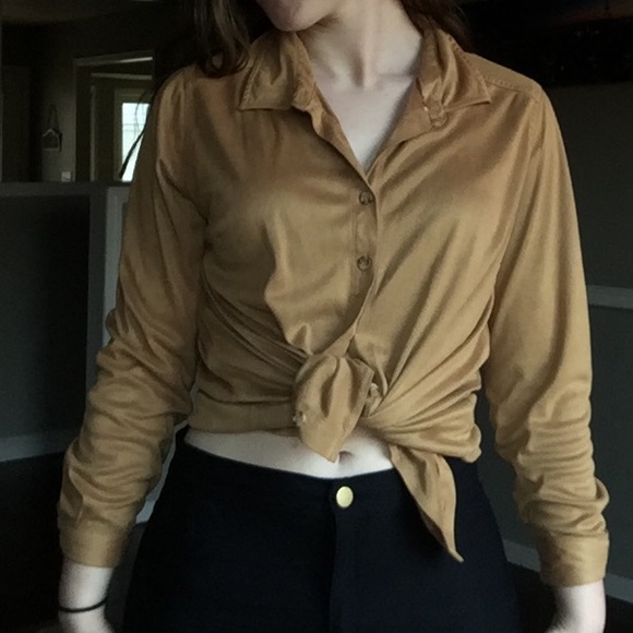 Soft Faux-Suede Button-Down - Picture 4 of 6